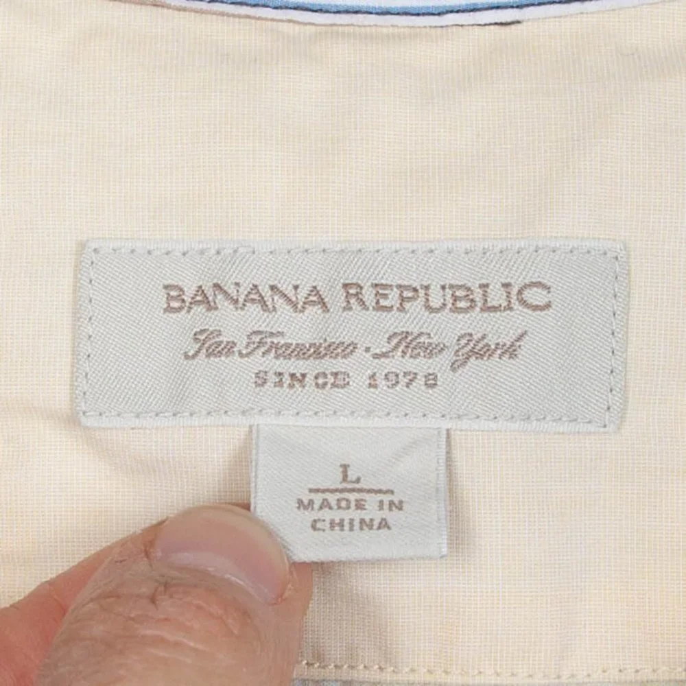 Banana Republic Striped Button Up Shirt Men's Sz‎ L